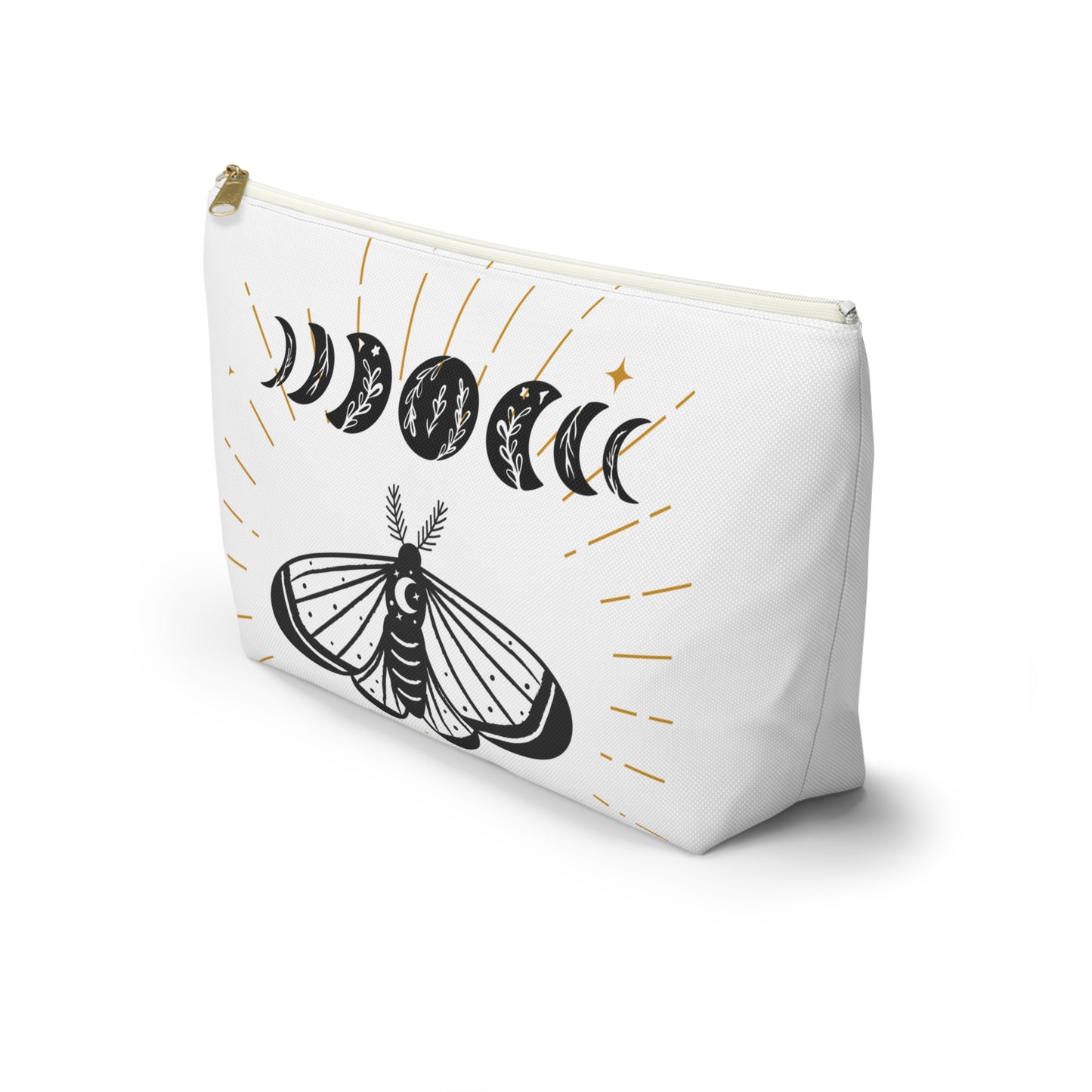 Mystical Moon Phases Pouch, Boho Accessory Bag, Witchy Travel Organizer, Cosmetic Case, Gift for Astrology Lovers