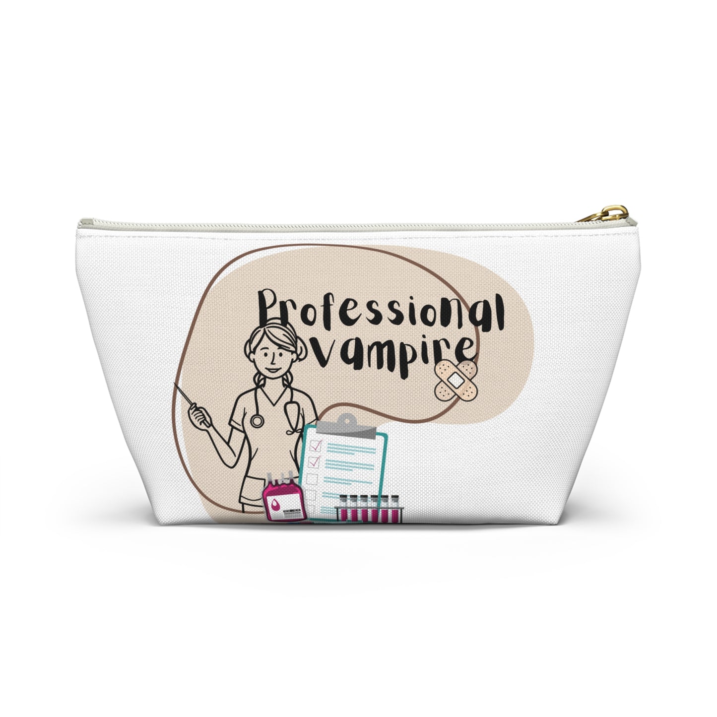 Nurse Merch, Vampire Themed Accessory Pouch, Gothic Makeup Bag, Medical Nurse Cosmetic Case, Fun Halloween Gift, Professional Vampire Merchandise, nurse cosmetic bag, phlebotomist gift