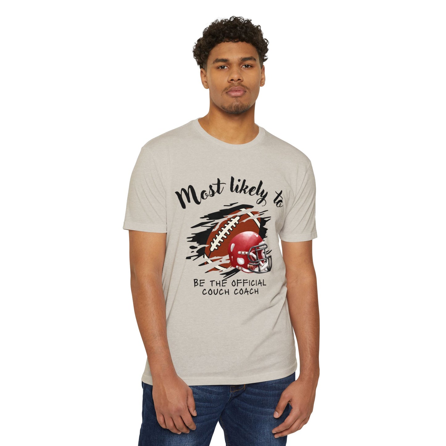 Football Coach T-Shirt, Perfect for Sports Fans, Game Day Gift, Unisex Tee, Couch Coach Shirt, Holiday Apparel, Football, Team shirt, Most likely to