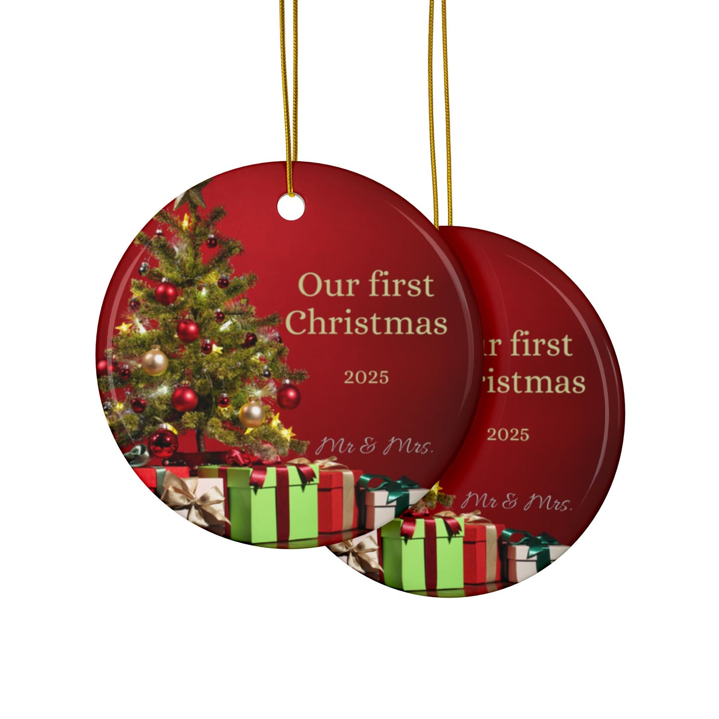 Ceramic Ornaments Christmas Tree Our First Christmas