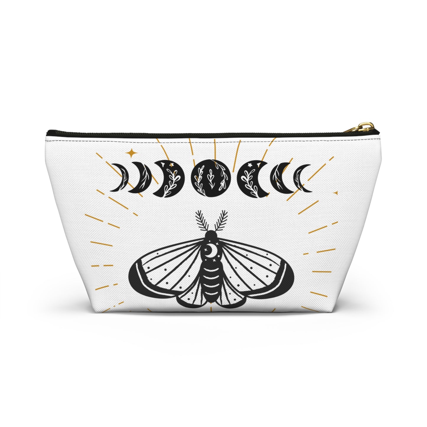 Mystical Moon Phases Pouch, Boho Accessory Bag, Witchy Travel Organizer, Cosmetic Case, Gift for Astrology Lovers