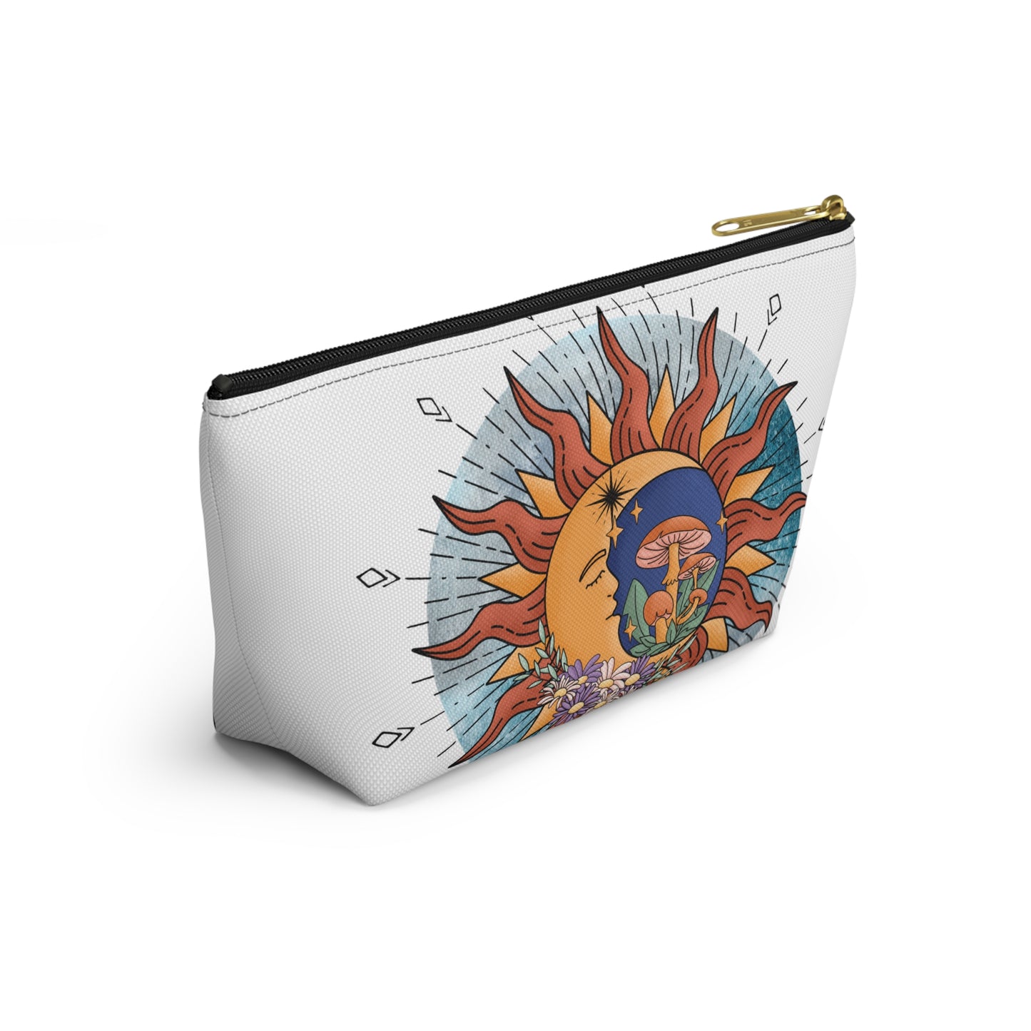 Sun and Moon Accessory Pouch | Boho Makeup Bag for Travel, Gift for Her, Cosmic Storage, Summer Festival Pouch