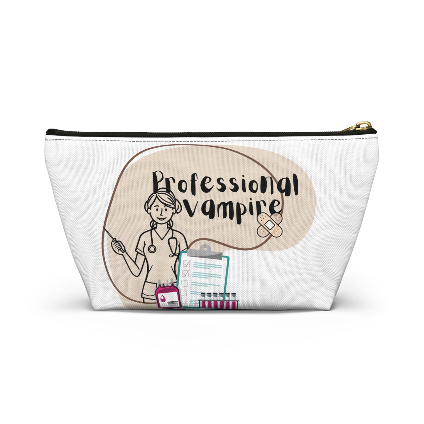 Nurse Merch, Vampire Themed Accessory Pouch, Gothic Makeup Bag, Medical Nurse Cosmetic Case, Fun Halloween Gift, Professional Vampire Merchandise, nurse cosmetic bag, phlebotomist gift