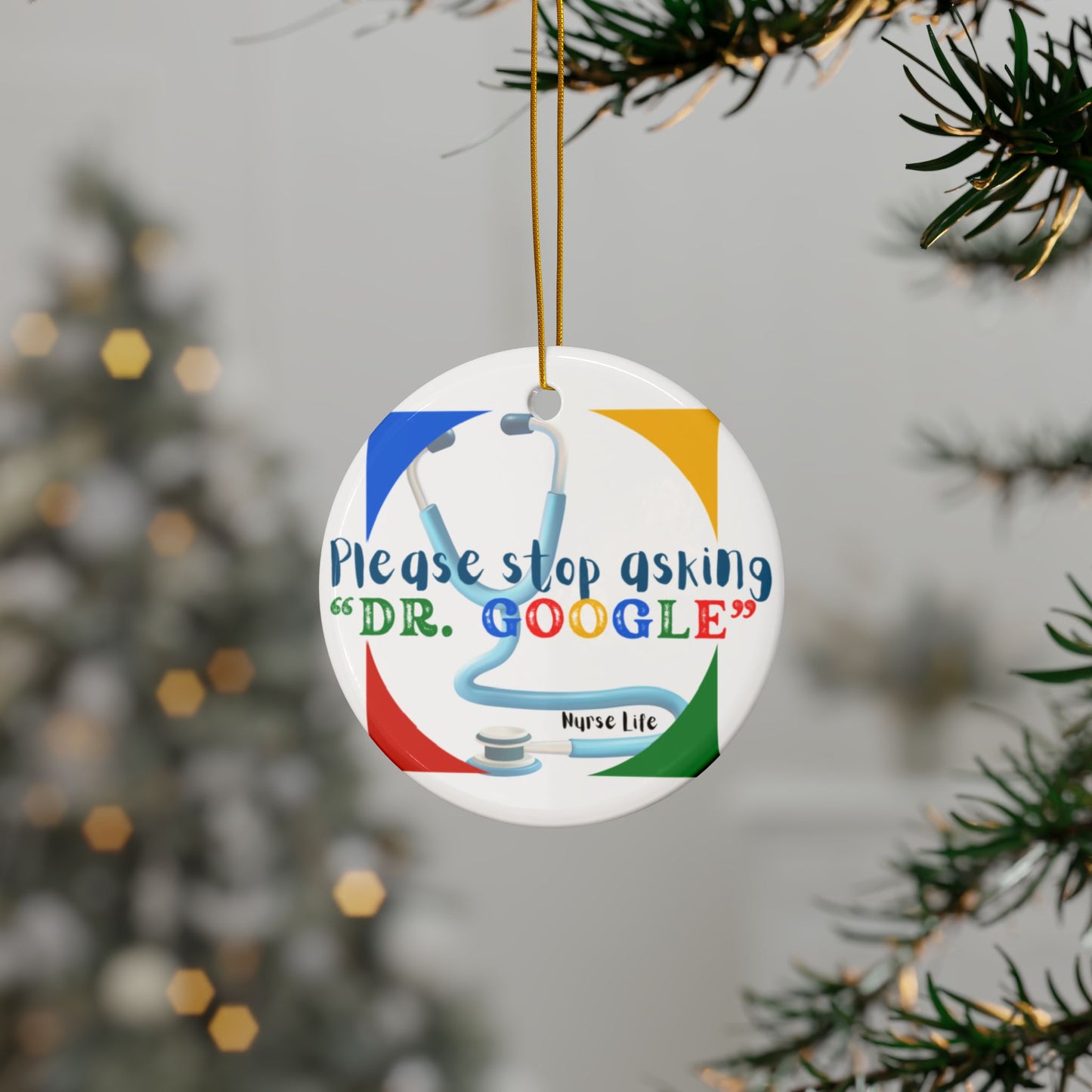 Nurse Ornament, Unique Nurse gift, One-of-kind design ornament, unique ornament, Ceramic Ornaments, 2-Side Print, (1pc, 3pcs, 5pcs, 10pcs)