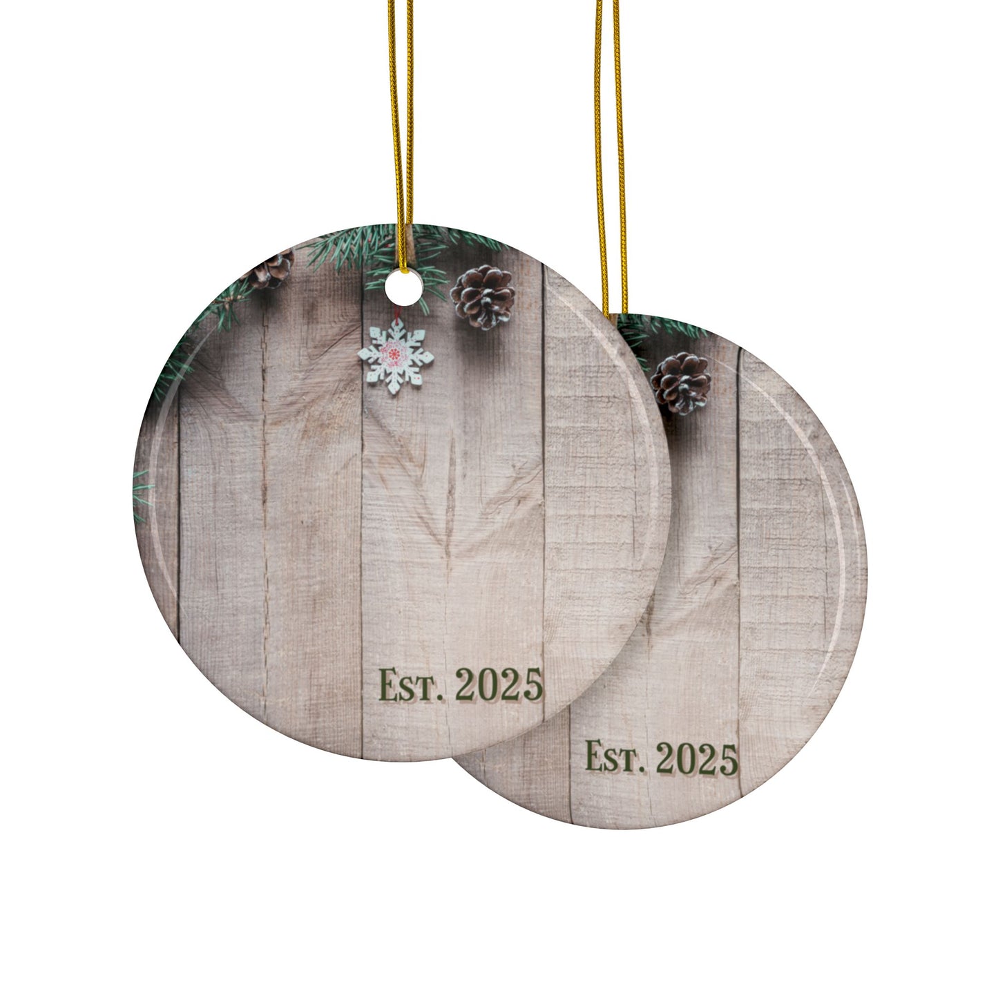 Personalized Ceramic Ornaments - Custom Double-Sided Holiday Decor, Set of 1 to 10 | Est. 2025
