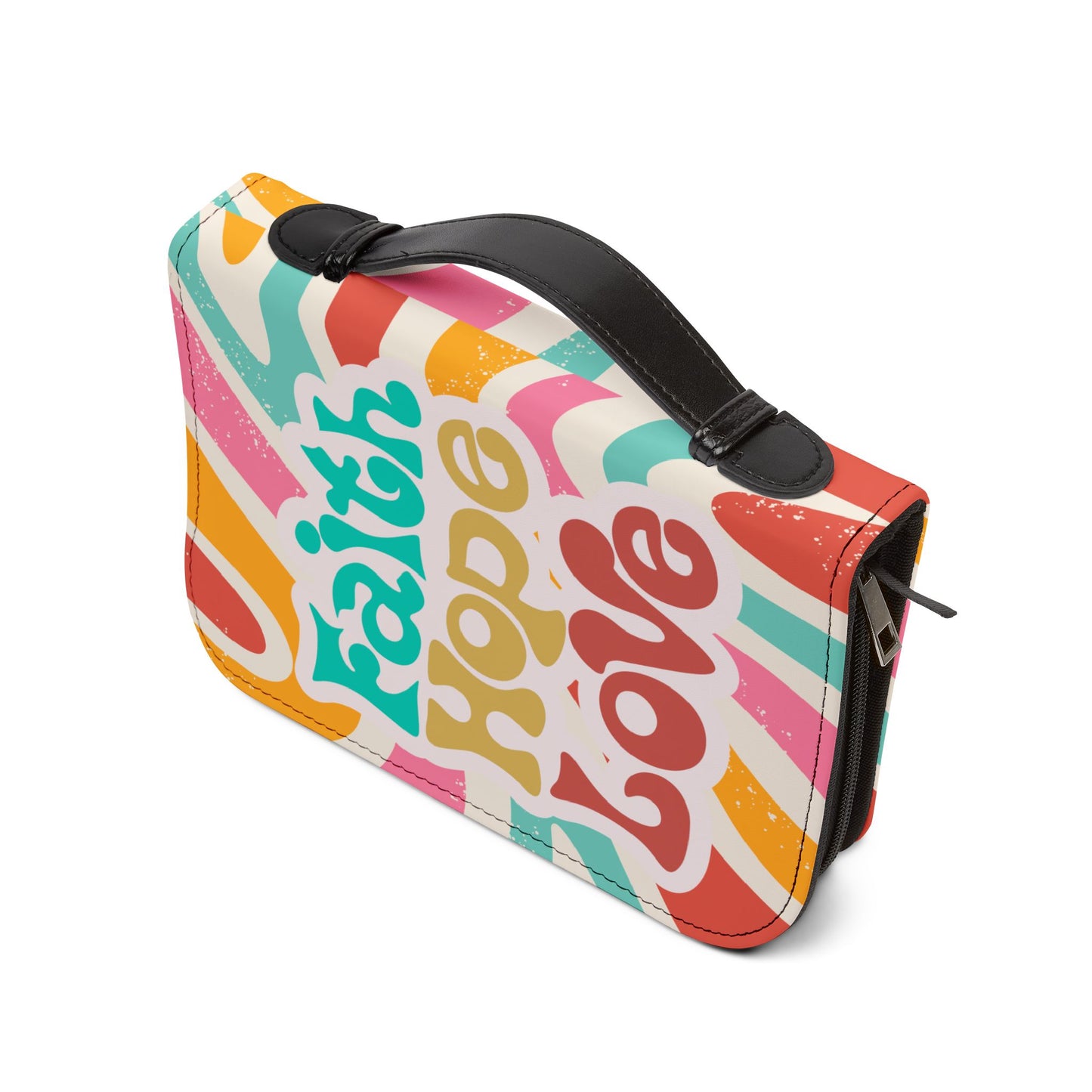 Bible Cover, Faith Hope Love, God's word, Retro pastel bible cover