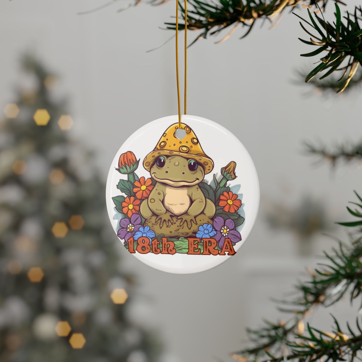Era 18 Ornament, Chapter 18 Ornament, Whimsical Ceramic Ornaments, 18th Era Frog Design, Holiday Decor, Gift for Nature Lovers, Tree Decorations, Fun Home Accents