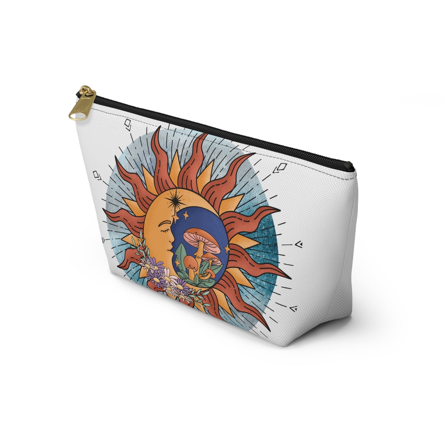 Sun and Moon Accessory Pouch | Boho Makeup Bag for Travel, Gift for Her, Cosmic Storage, Summer Festival Pouch