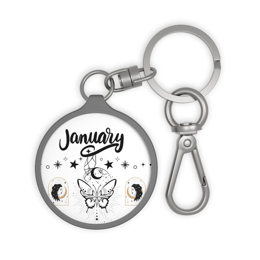 January Keyring Tag, Custom Birth Month Keychain, Zodiac Keychain, Personalized Gift, Astrology Keyring