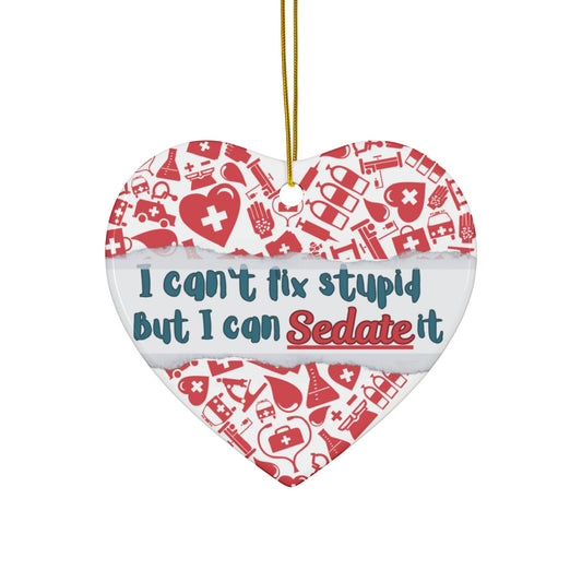 Nurse Gift, Nurse, Heart-Shaped Ceramic Ornaments, Funny Nurse Gifts, Holiday Decorations, Medical Humor, Unique Keepsakes, Christmas Tree Ornaments