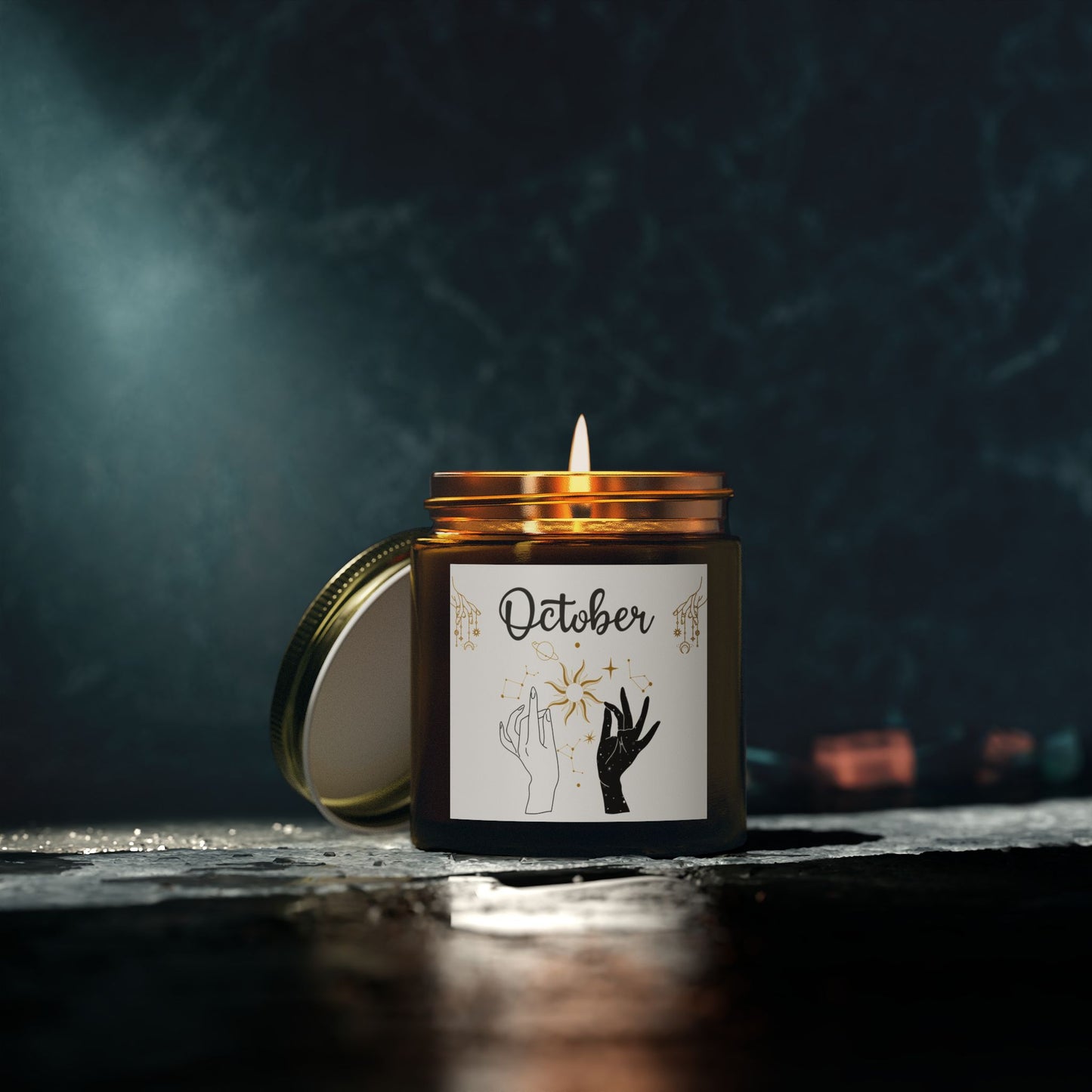 Celestial Candle, October, October Birthday, Scented Candles, Coconut Apricot Wax (4oz, 9oz)