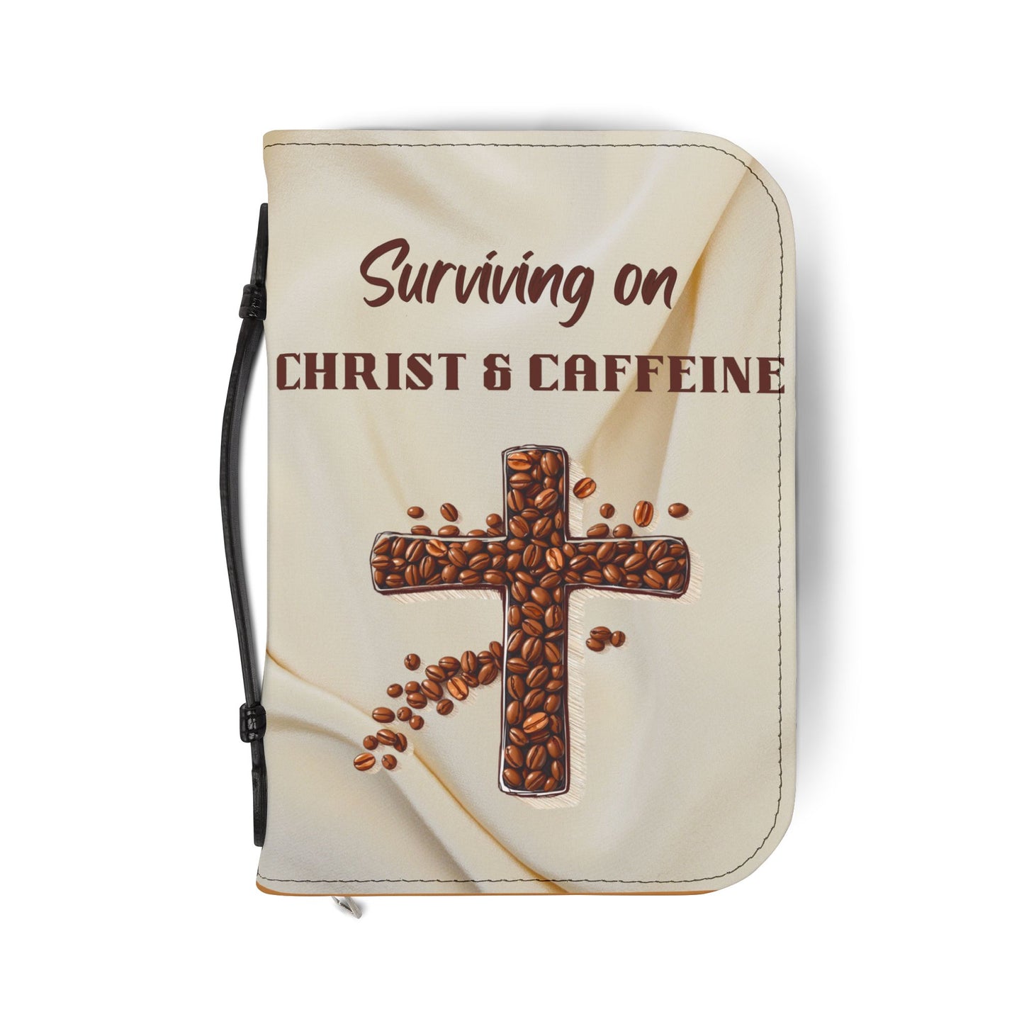 Bible Cover, faith inspired bible cover, caffeine and christ, surviving