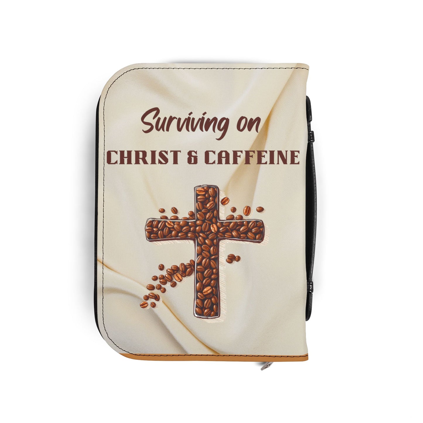 Bible Cover, faith inspired bible cover, caffeine and christ, surviving