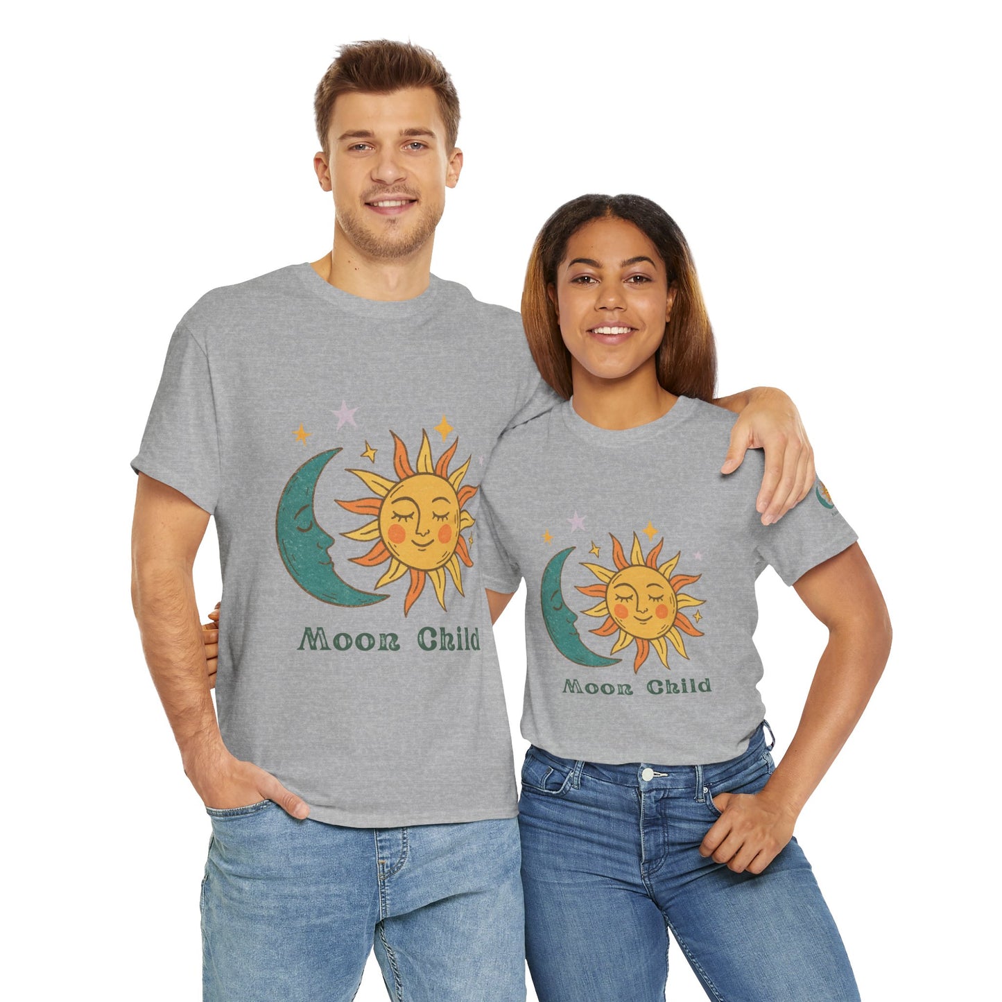 Moon Child T-Shirt — Sun & Crescent Moon Graphic Tee