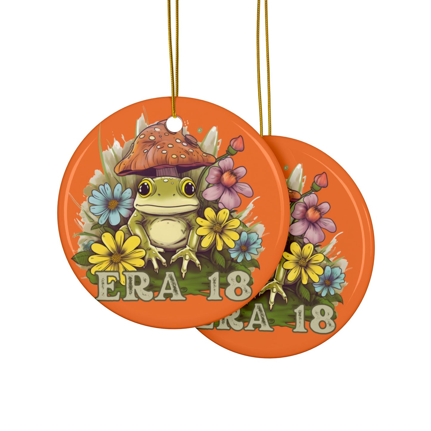 Era 18 Ornament, Chapter 18 Ornament, Frog-Themed Ceramic Ornaments, Fun Holiday Decor, Gift for Nature Lovers, 2-Sided Print