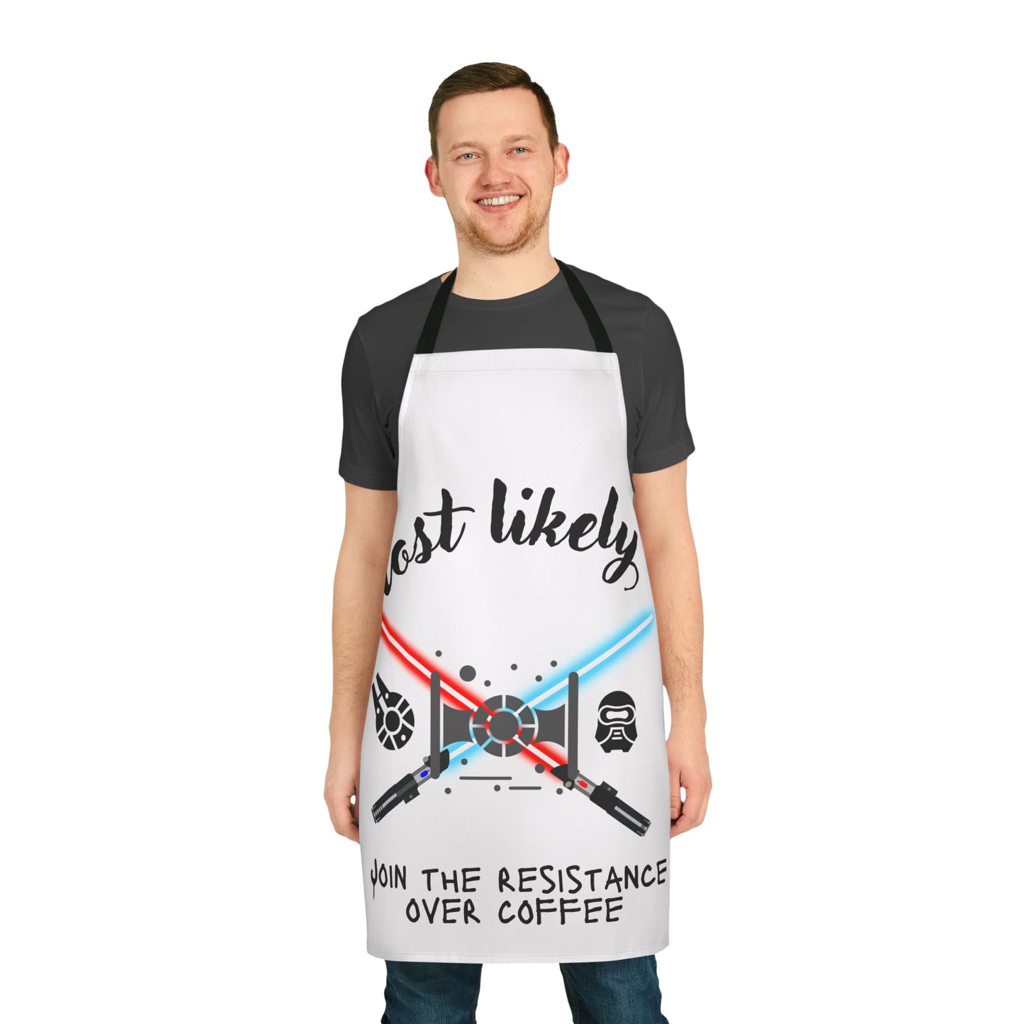 Star Wars Themed Apron, Coffee Lover Gift, Cooking Gift for Men, Geeky Kitchenware, Funny Cooking Accessory