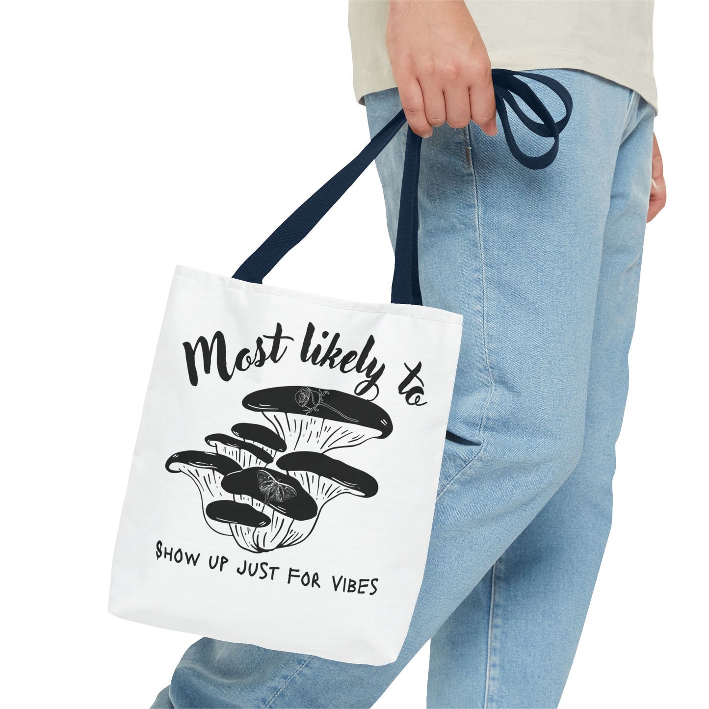 Mushroom Vibes Tote Bag, Fun Eco-Friendly Bag, Gift for Nature Lovers, Stylish Shopping Bag, Festival Accessory, Unique Design Tote