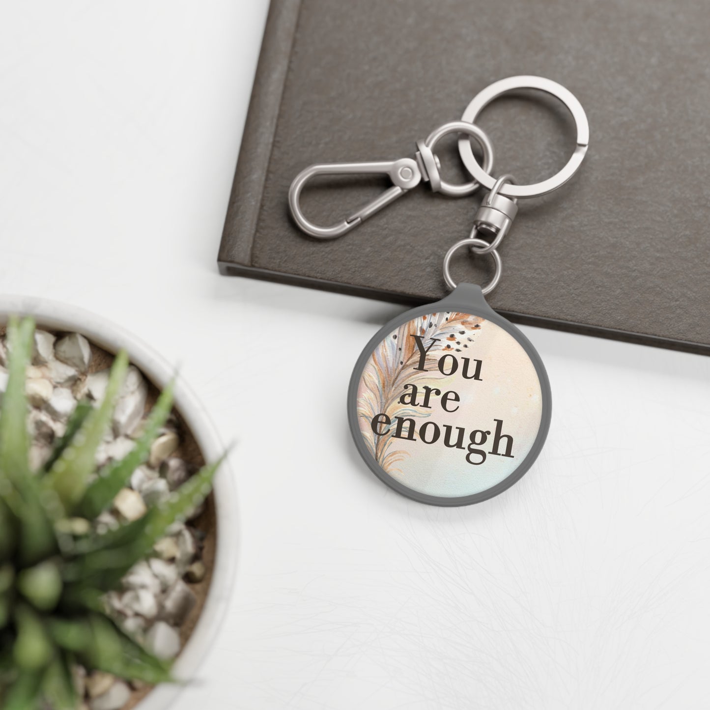 Inspirational Keyring Tag - 'You Are Enough'