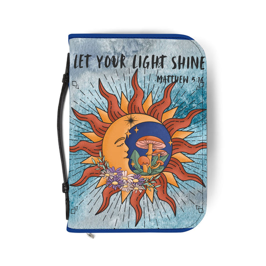 Vibrant Bible Cover with Inspiring Verse, Sun and Moon Design, Spiritual Gift, Faith Accessory, Religious Journaling