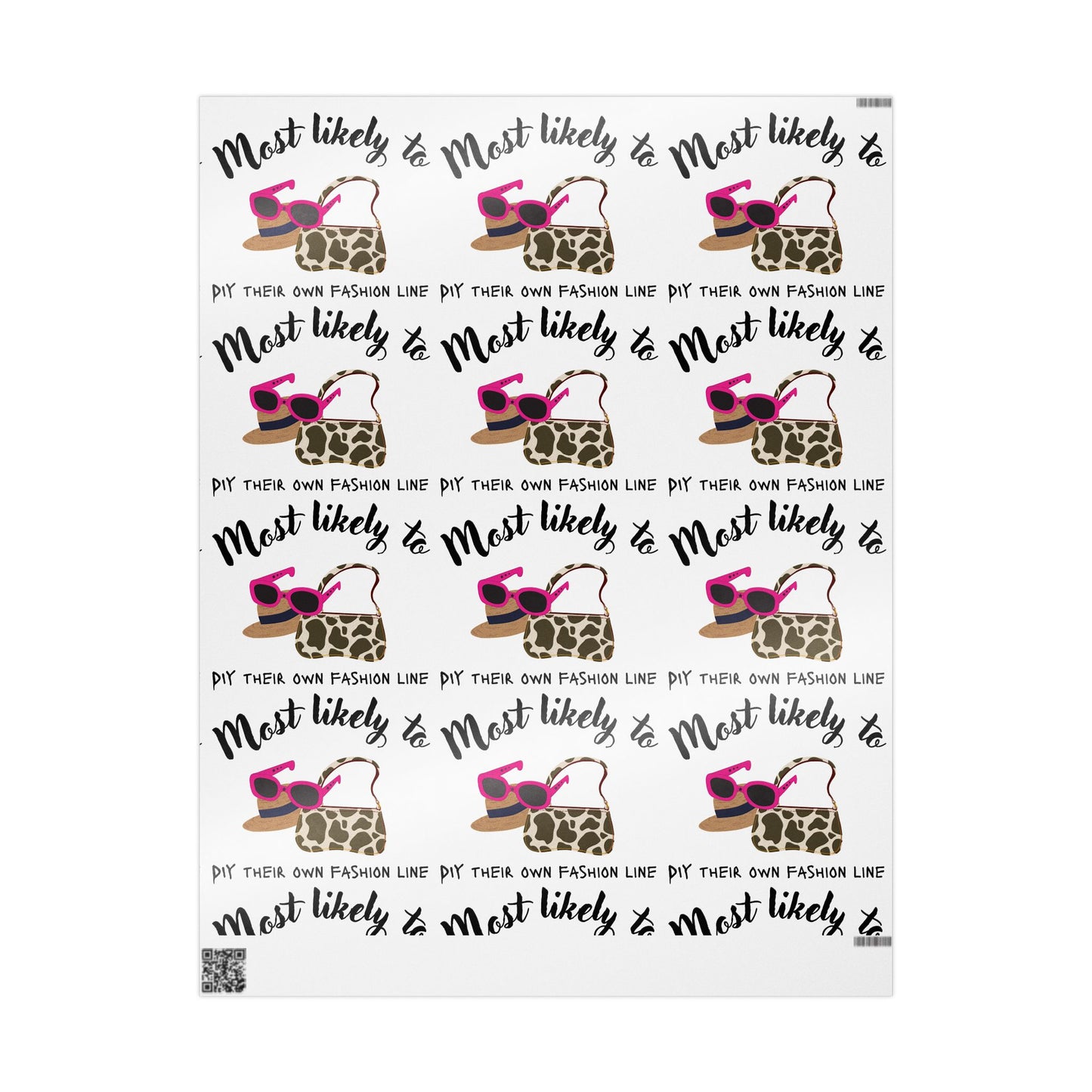 Most Likely To  Wrapping Paper, Gift Wrap for Birthdays, Holidays, Celebrations, Cute Fashion Design, Unique Gift Packaging