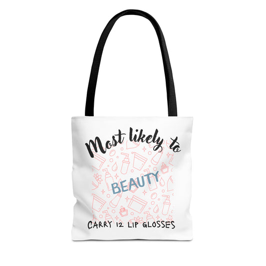 Beauty Lip Gloss Tote Bag - Perfect Gift for Makeup Lovers, Fashion Accessory, Daily Use Tote, Funny Gift, Stylish Organizer