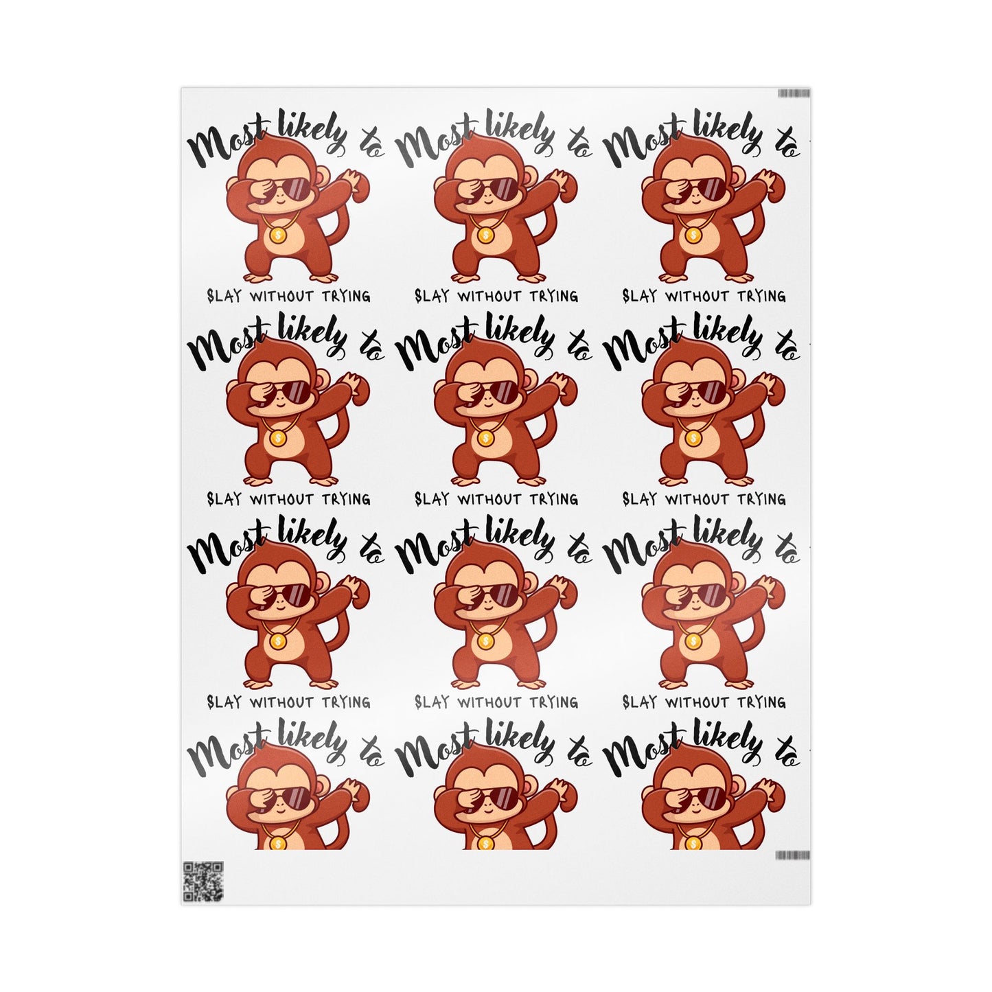 Monkey Wrapping Paper, Most Likely Wrapping Papers, Silly Wrapping Paper