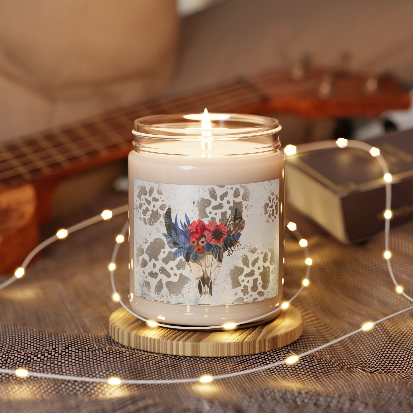 Cow Skull Candle, Charming Floral Scented Soy Candle - Cozy Home Gift, Aromatherapy Candle, Relaxation, Handmade Candle for All Occasions, Natural Wax