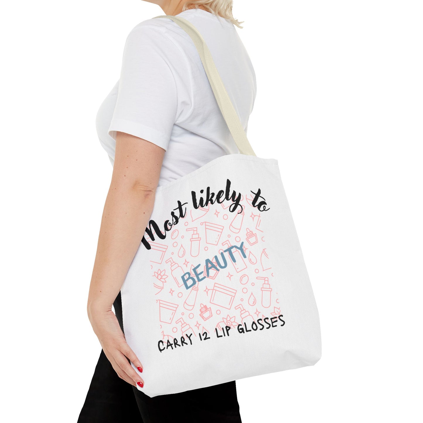 Beauty Lip Gloss Tote Bag - Perfect Gift for Makeup Lovers, Fashion Accessory, Daily Use Tote, Funny Gift, Stylish Organizer