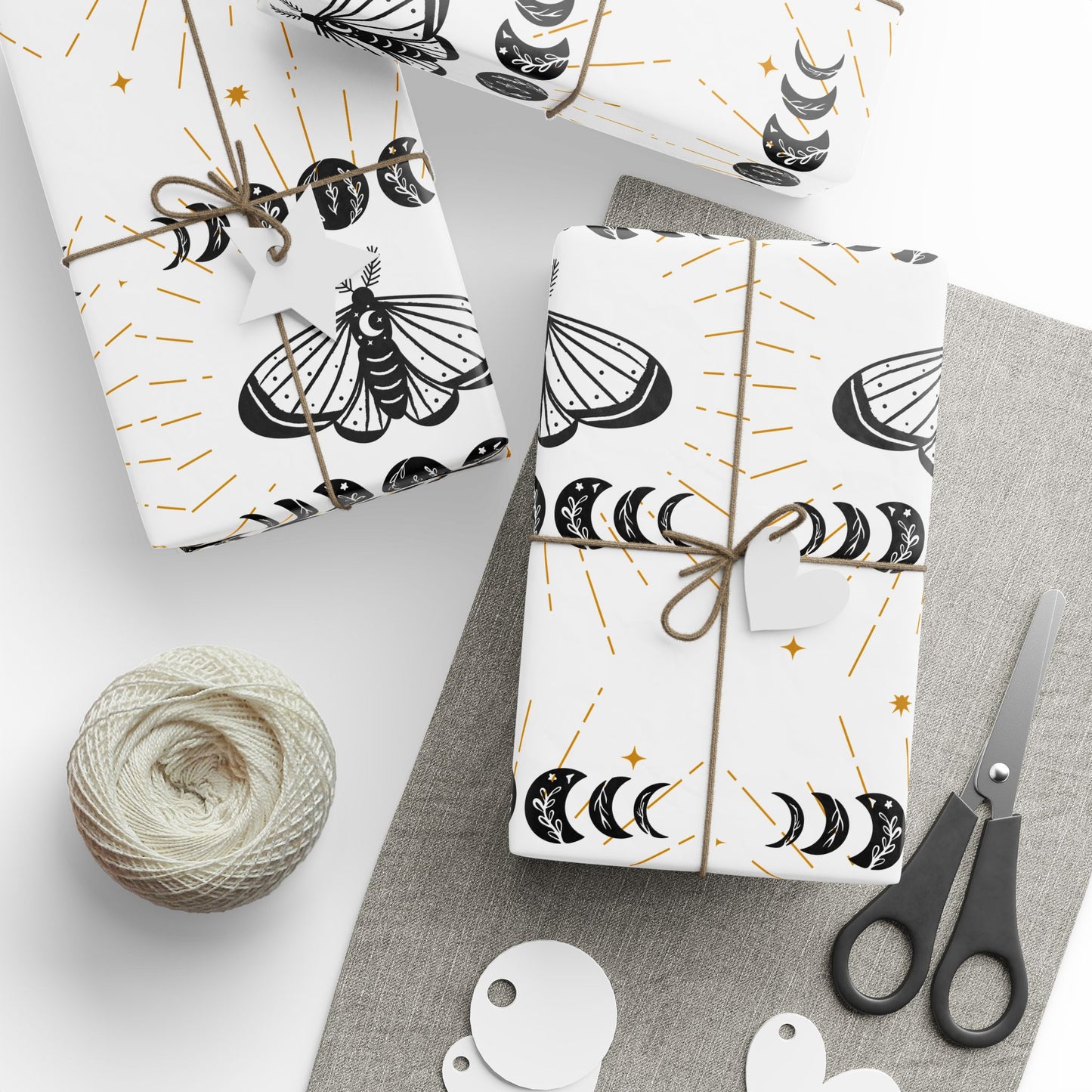Celestial Pattern Wrapping Paper, Unique Gift Wrap, Modern Decorative Paper, Occasional Use, Eco-Friendly Packaging
