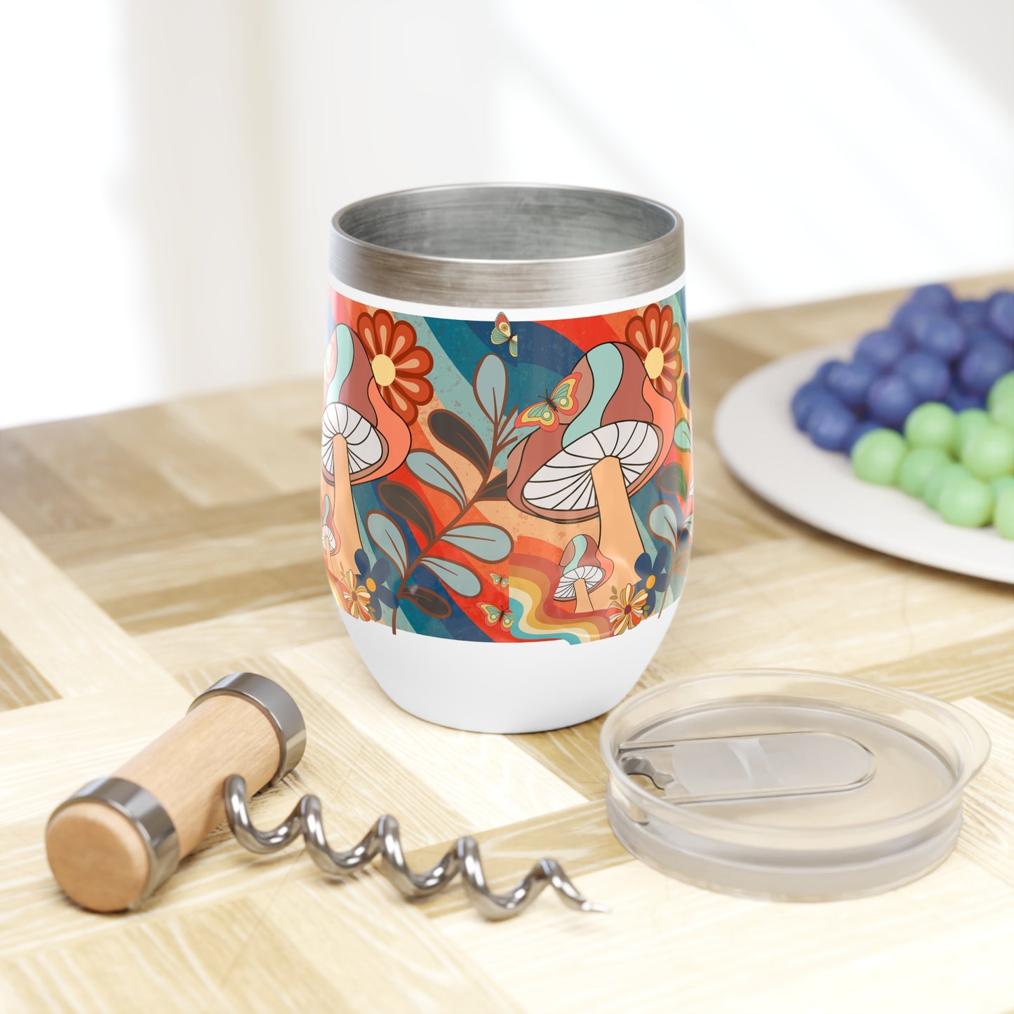 Cosmic Mushroom Chill Wine Tumbler