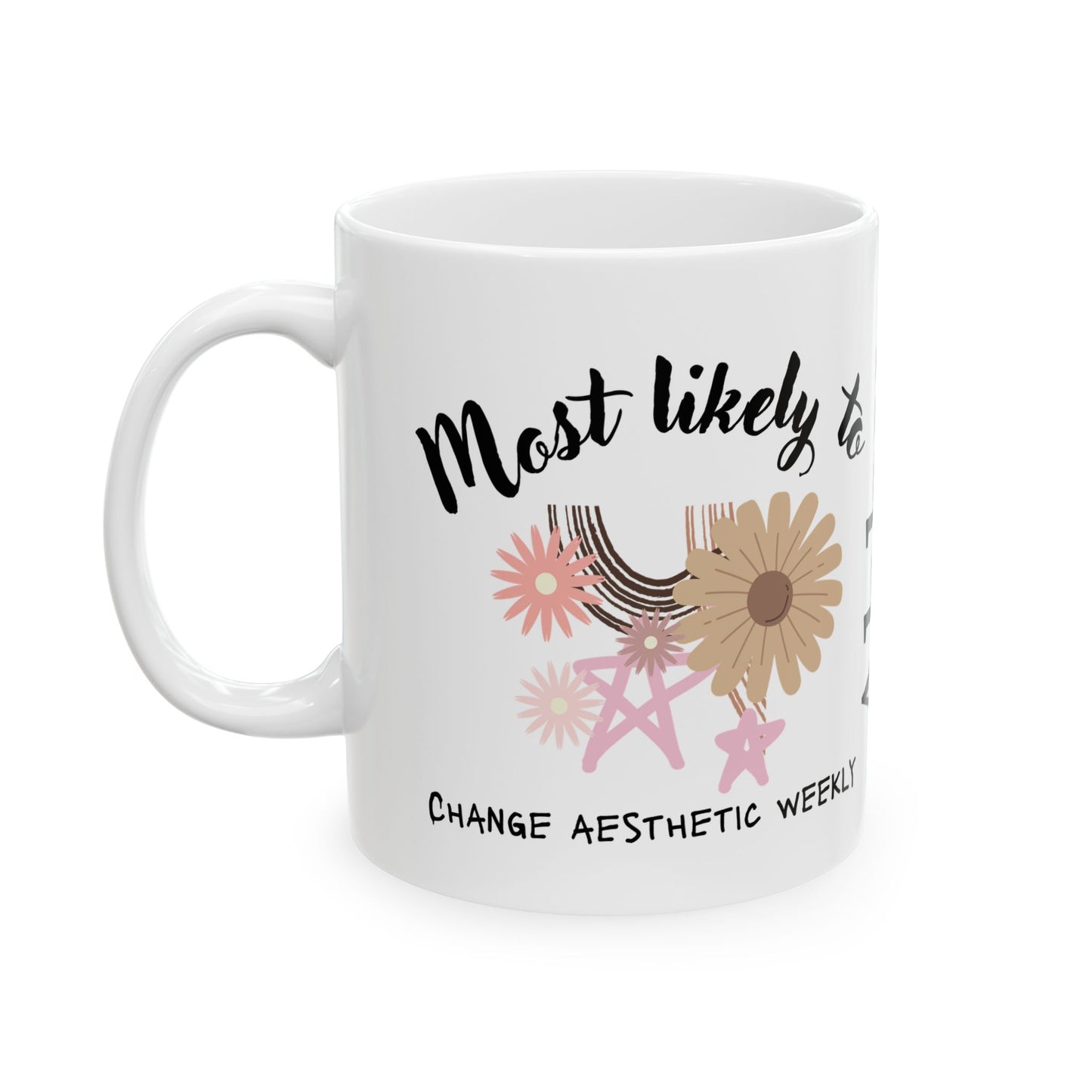 Personalized Floral Ceramic Mug, Custom Gift for Abby, Coffee Lover's Daily Motivator, Inspirational Drinkware, Unique Birthday Present