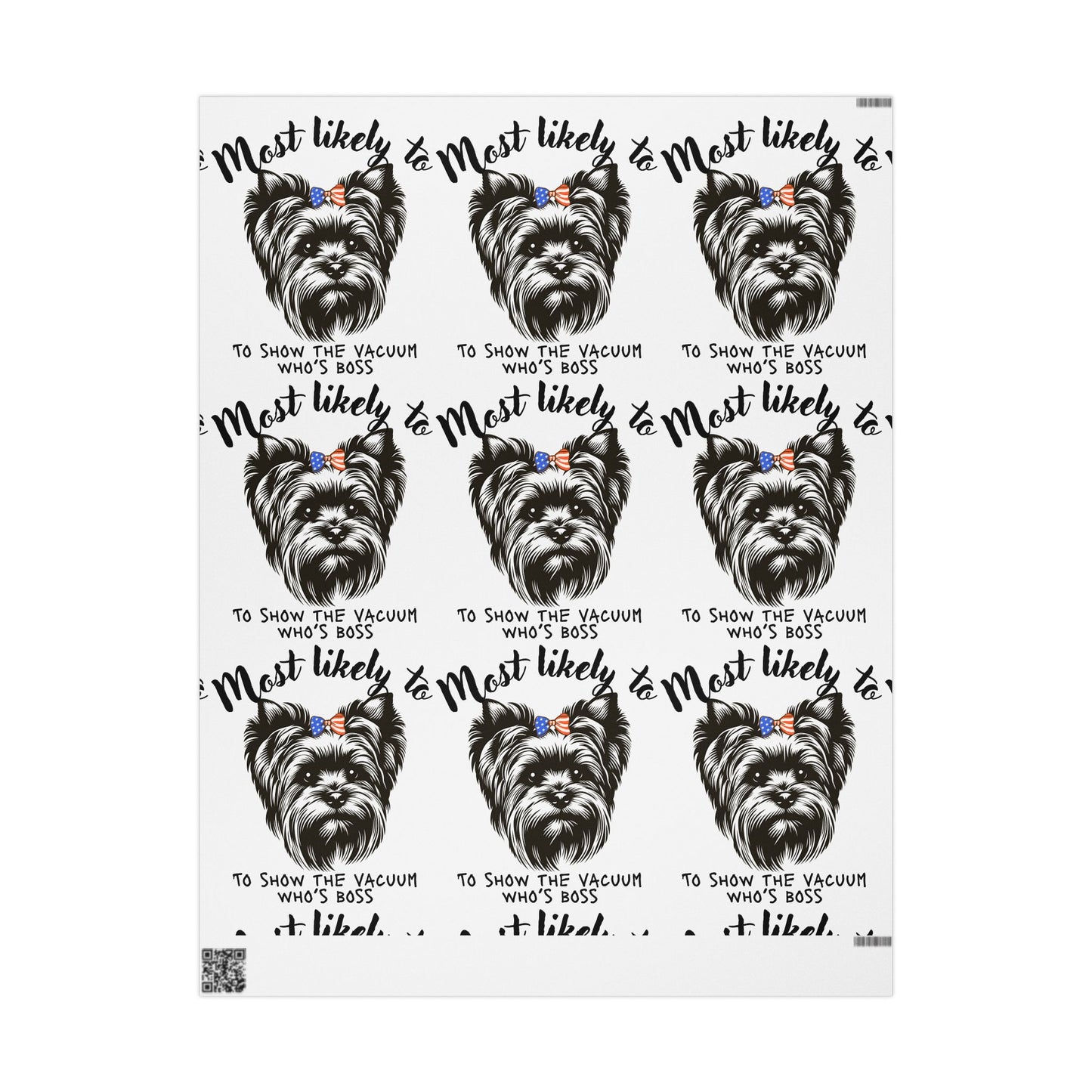 Yorkshire Terrier Wrapping Paper, Dog Lover Gift Wrap, Cute Pet Themed Gift Wrap, Funny Dog Wrap, Holiday and Birthday Wrapping