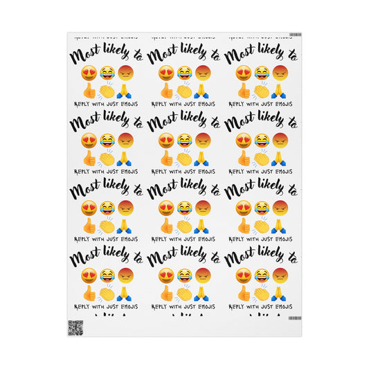 Fun Emoji Wrapping Paper, Gift Wrap for Parties, Birthday Decor, Holiday Gift Wrap, Celebration Supplies, Most Likely To Theme, Birthday Gift Wrap