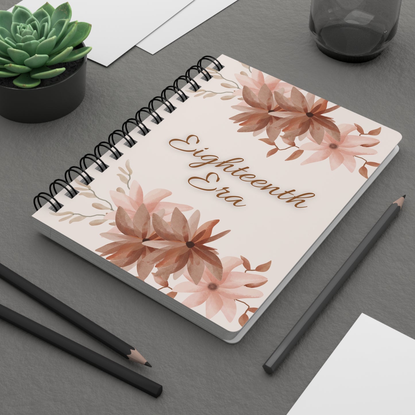 Personalize, Eighteenth Era Journal - 18th Era Journal - Eighteenth Chapter Journal - 18th Chapter journal - Floral Spiral Bound Journal - Eighteenth Era