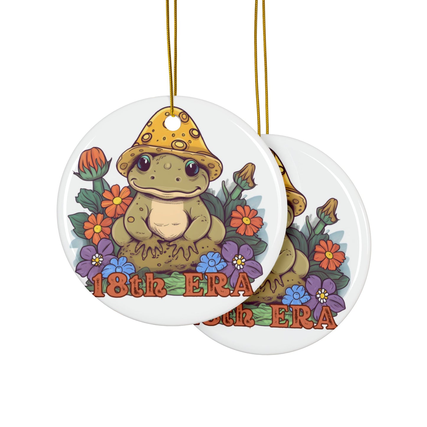 Era 18 Ornament, Chapter 18 Ornament, Whimsical Ceramic Ornaments, 18th Era Frog Design, Holiday Decor, Gift for Nature Lovers, Tree Decorations, Fun Home Accents