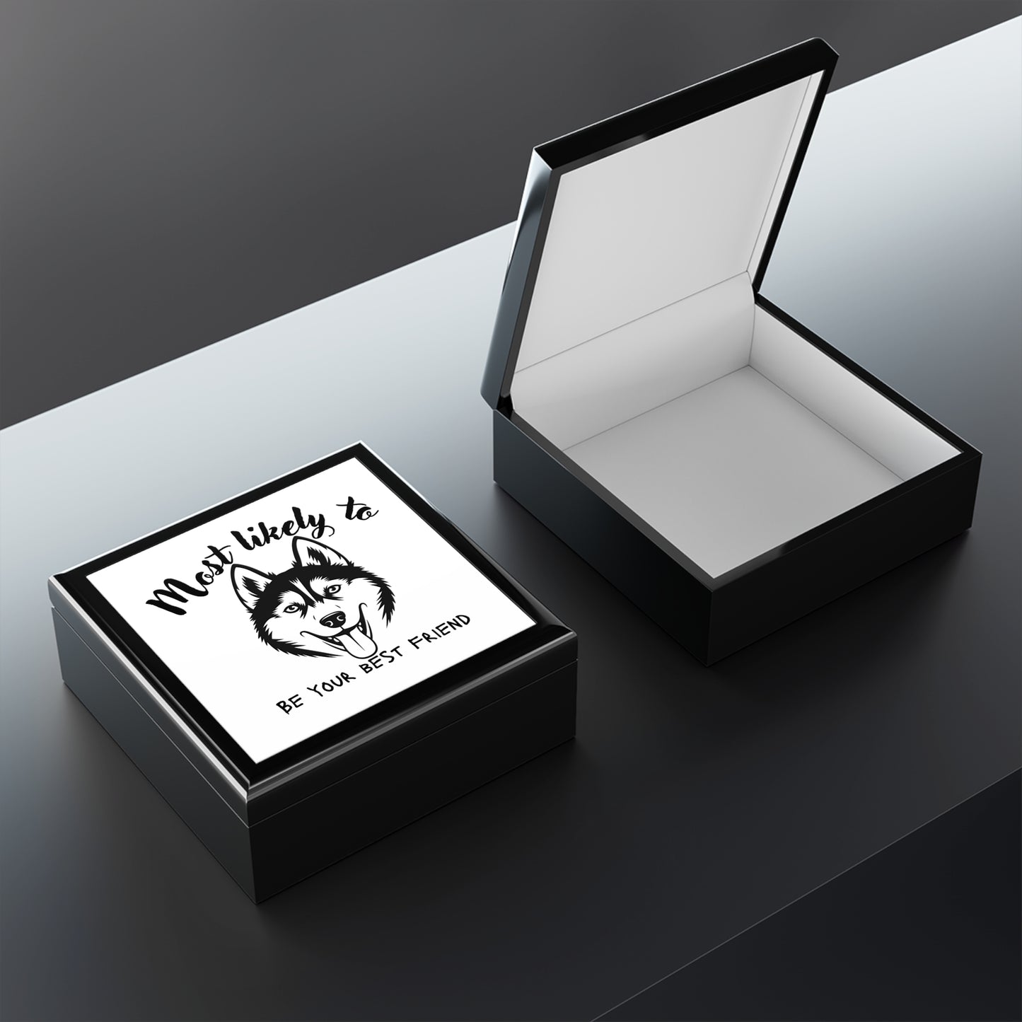 Siberian Husky Jewelry Box - 'Most Likely to Be Your Best Friend', Husky Trinket Box