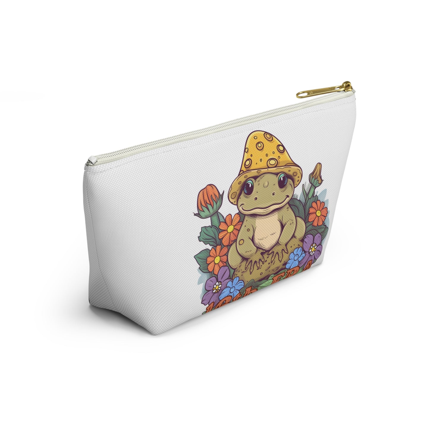 16th Birthday, Sixteenth Birthday, Frog Cosmetic Bag, Cute Frog Accessory Pouch with Floral Design | 16th Era Small Bag for Organizing, Makeup, Travel, Gifts