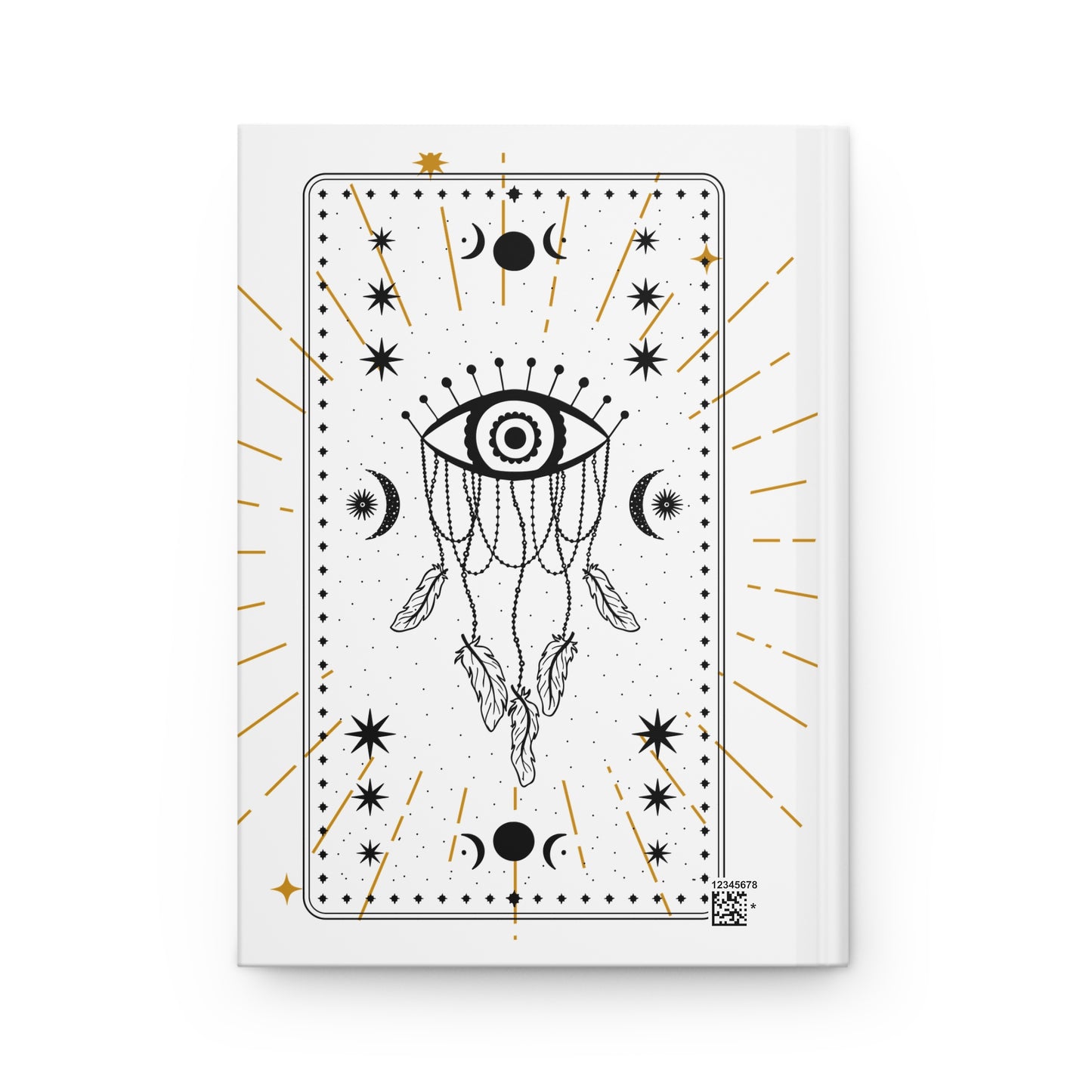 Celestial Hardcover Journal, Mystic Notebook, Boho Stationery, Gift for Writers, Moon and Eye Design, Inspirational Diary, Writing Journal