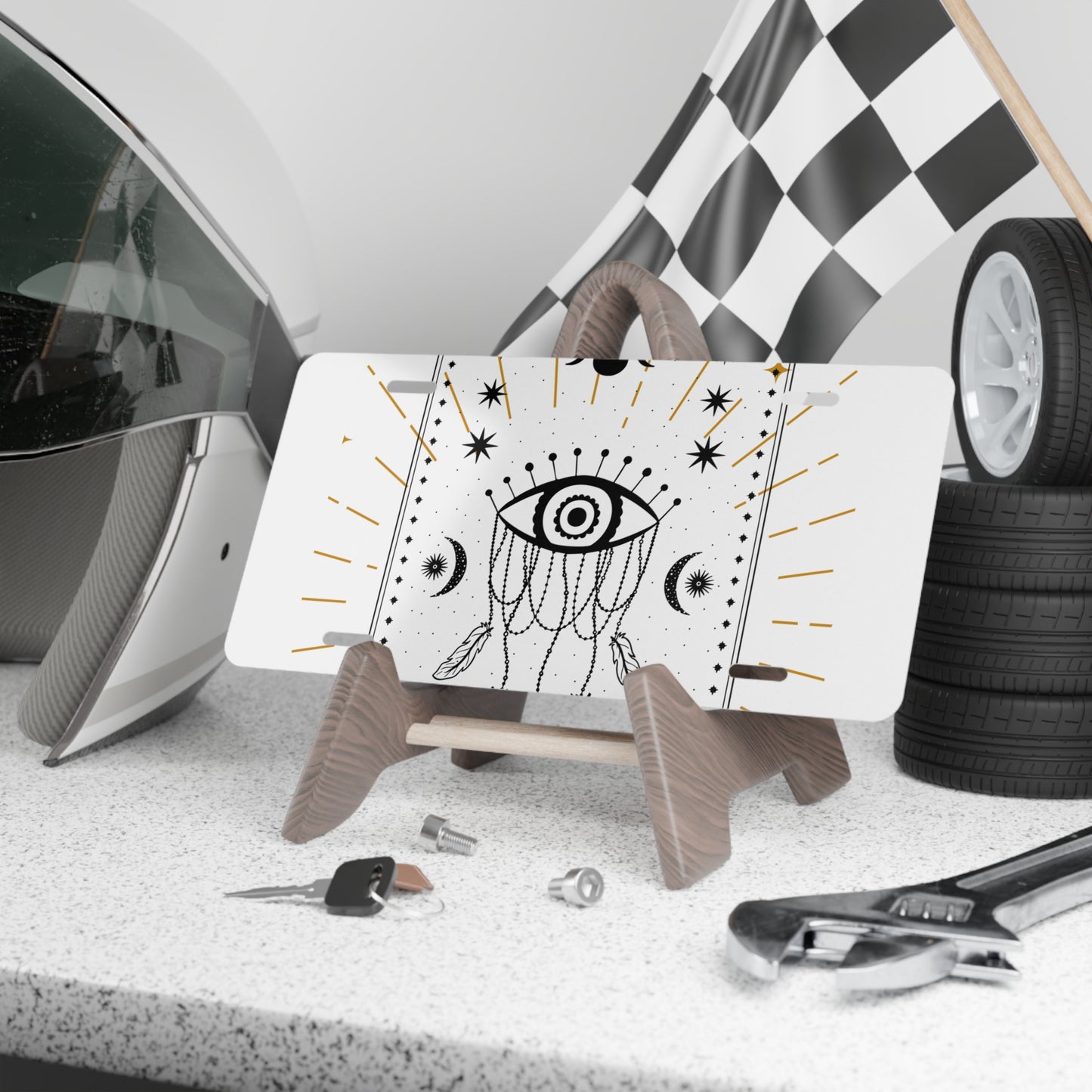Mystical Vanity Plate, Eyeball Car Decor, Boho License Plate, Unique Wall Art, Spiritual Gift