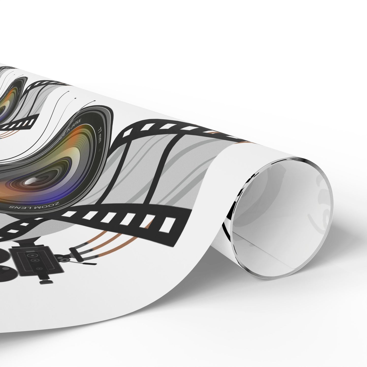 Film-Themed Wrapping Paper for Movie Lovers, Gift Wrap for Birthdays, Holidays, and Celebrations, Unique Present Packaging, Party Supplies