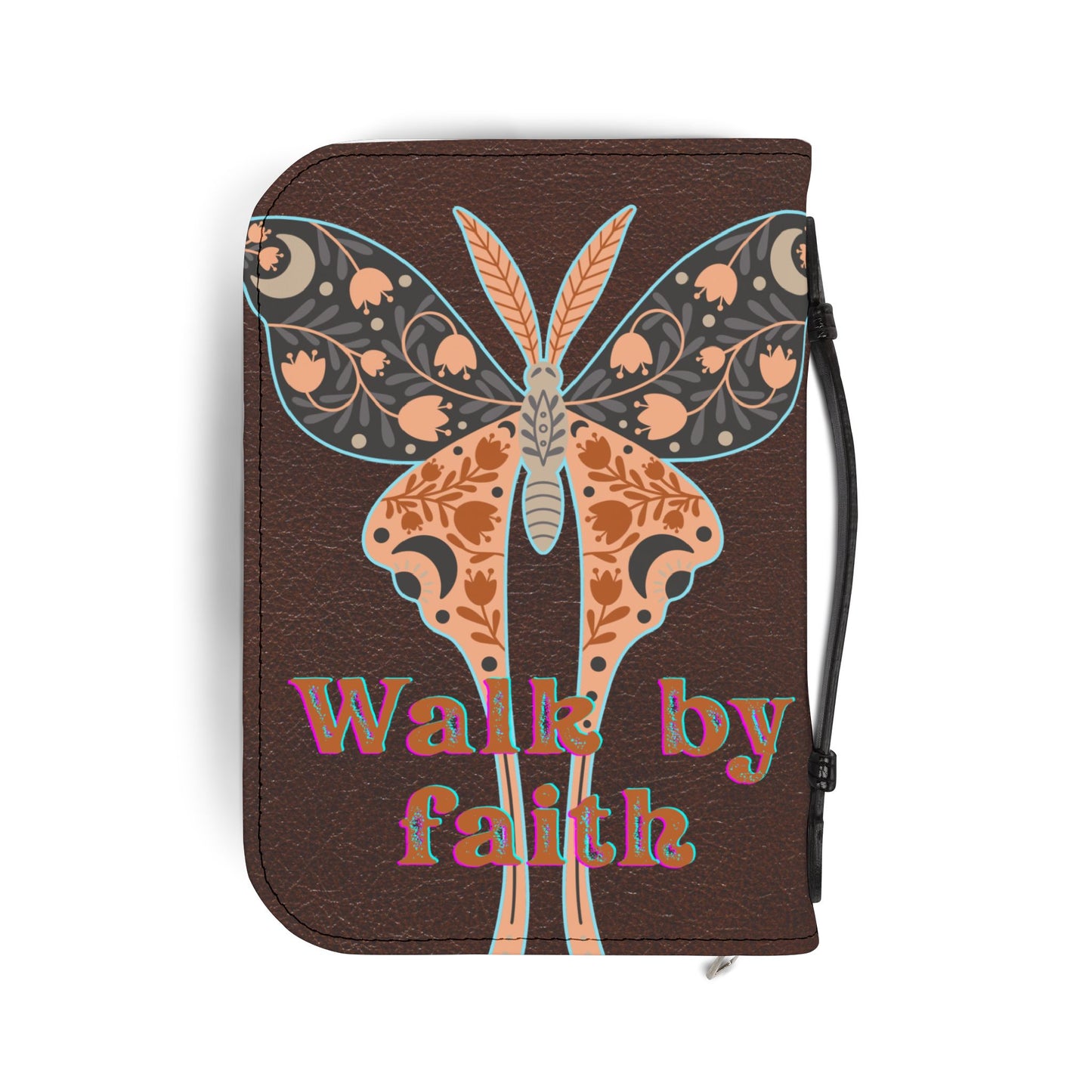 Bible Cover, Walk by Faith Bible Cover | Inspirational Faith Gifts, Christian Journal Cover, Motivational Book Cover, Religious Accessory, Bible Case