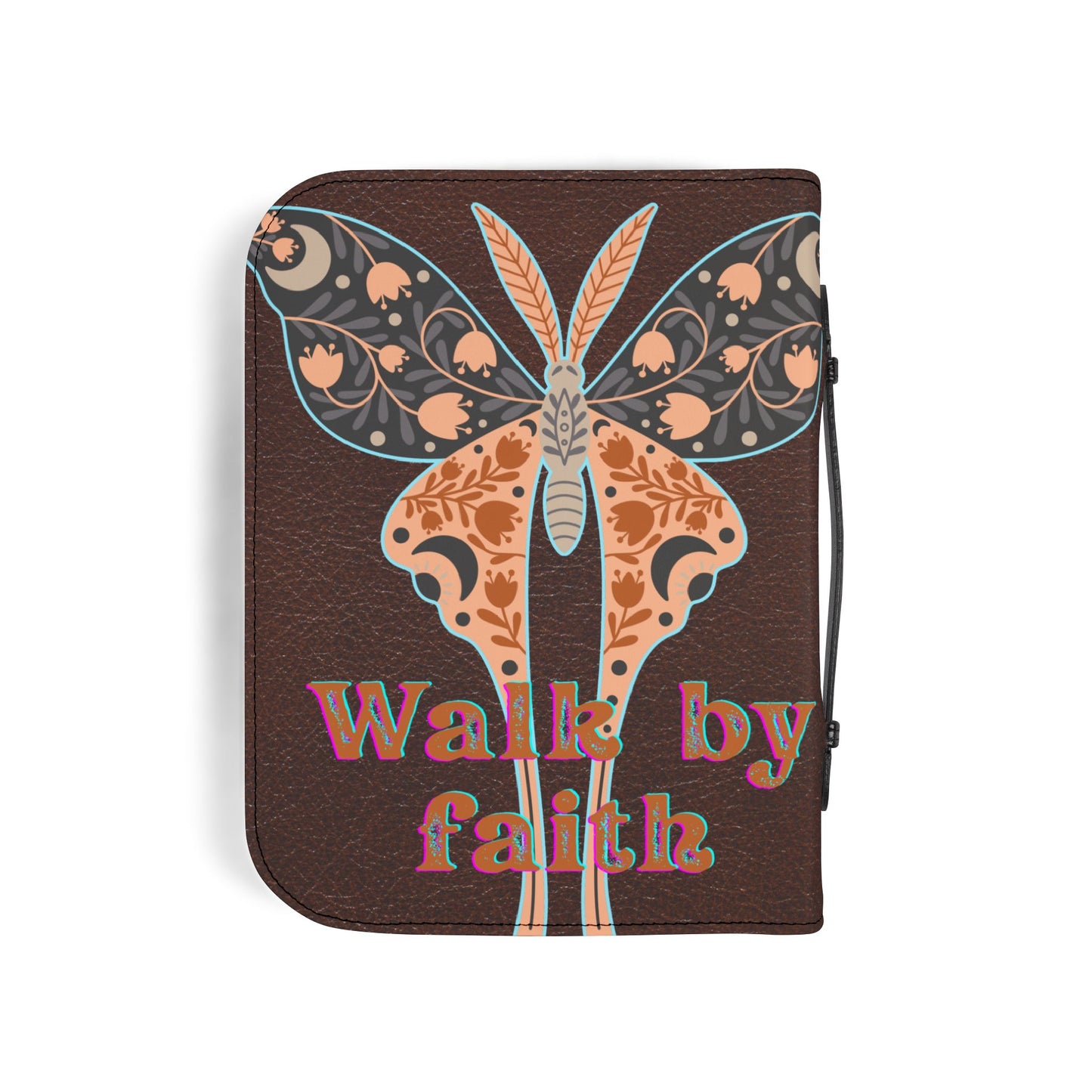 Bible Cover, Walk by Faith Bible Cover | Inspirational Faith Gifts, Christian Journal Cover, Motivational Book Cover, Religious Accessory, Bible Case