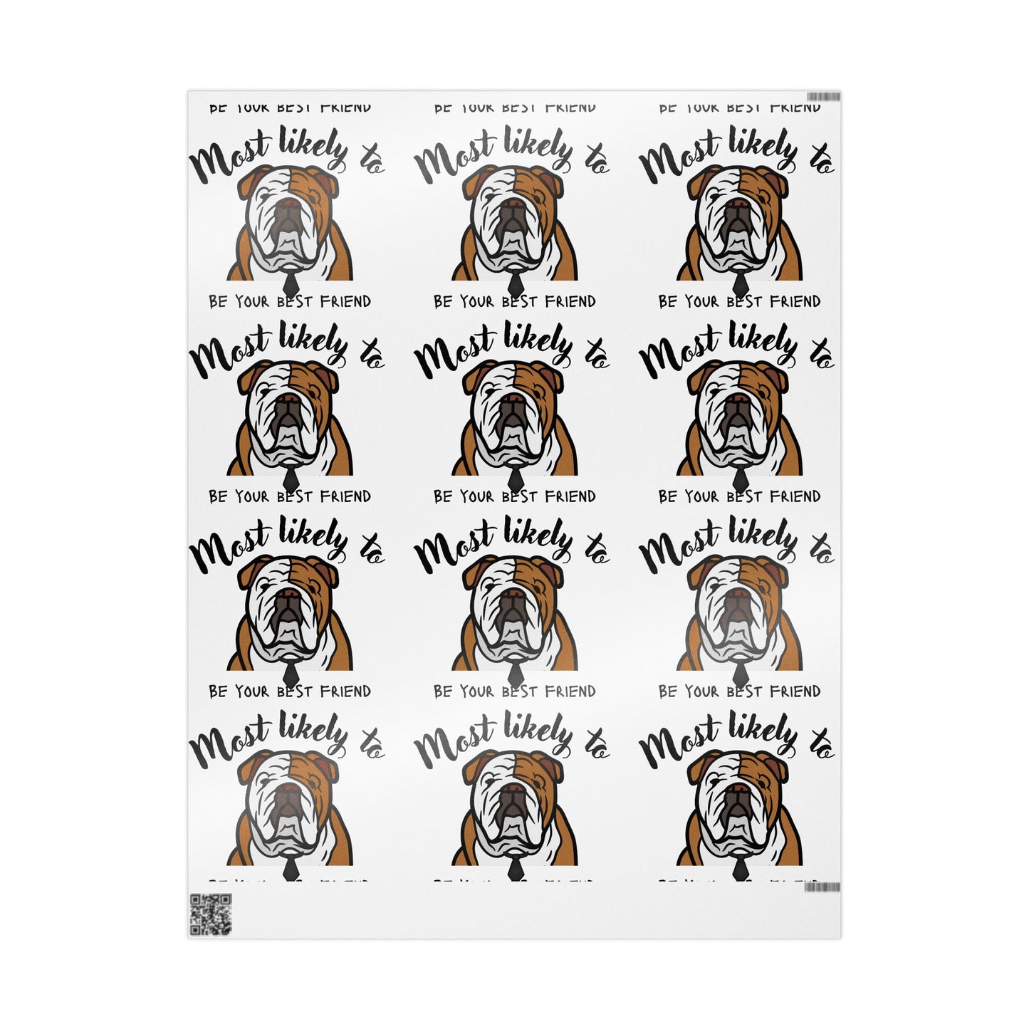 Bulldog Wrapping Paper, Fun Gift Wrap for Dog Lovers, Pet Lover Wrapping Paper, Unique Birthday Wrap, Holiday Packaging, Pet-Themed Gift Wrap, Customizable Gift Paper