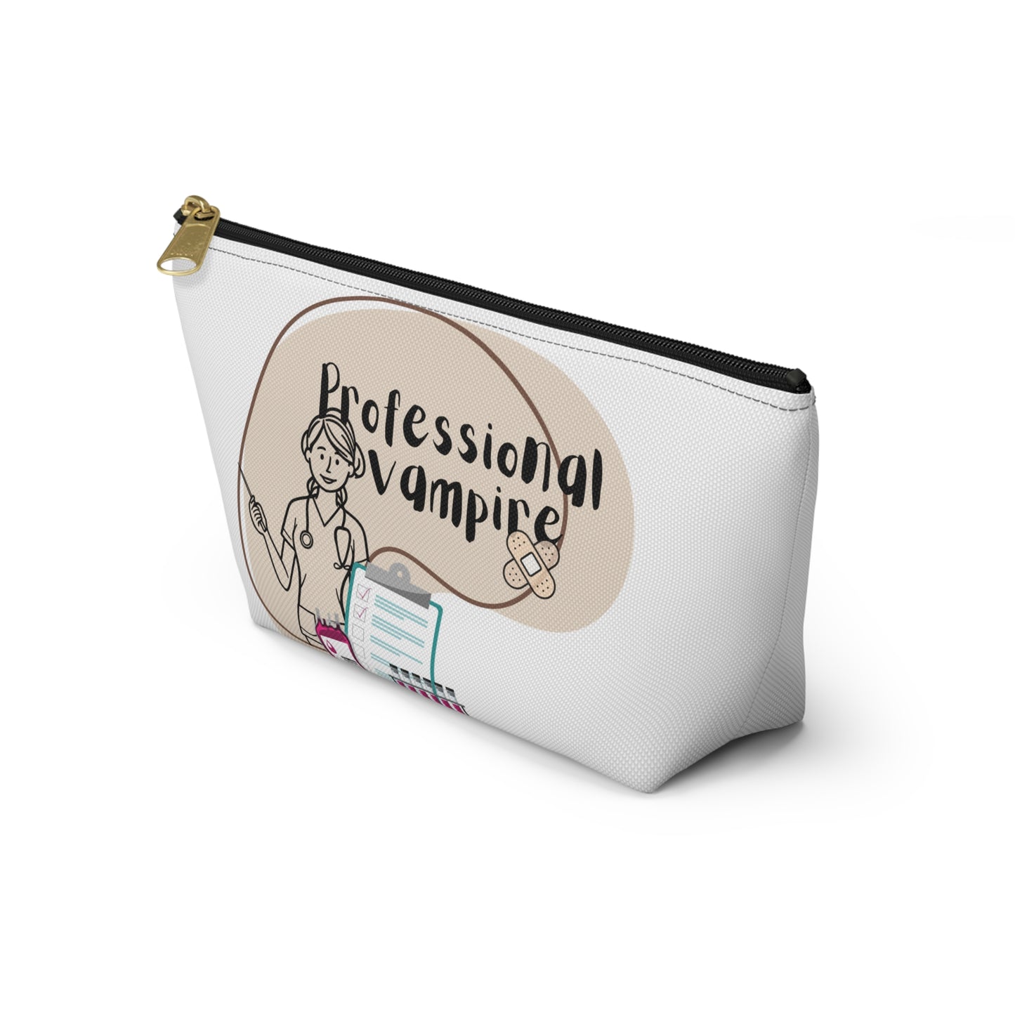 Nurse Merch, Vampire Themed Accessory Pouch, Gothic Makeup Bag, Medical Nurse Cosmetic Case, Fun Halloween Gift, Professional Vampire Merchandise, nurse cosmetic bag, phlebotomist gift