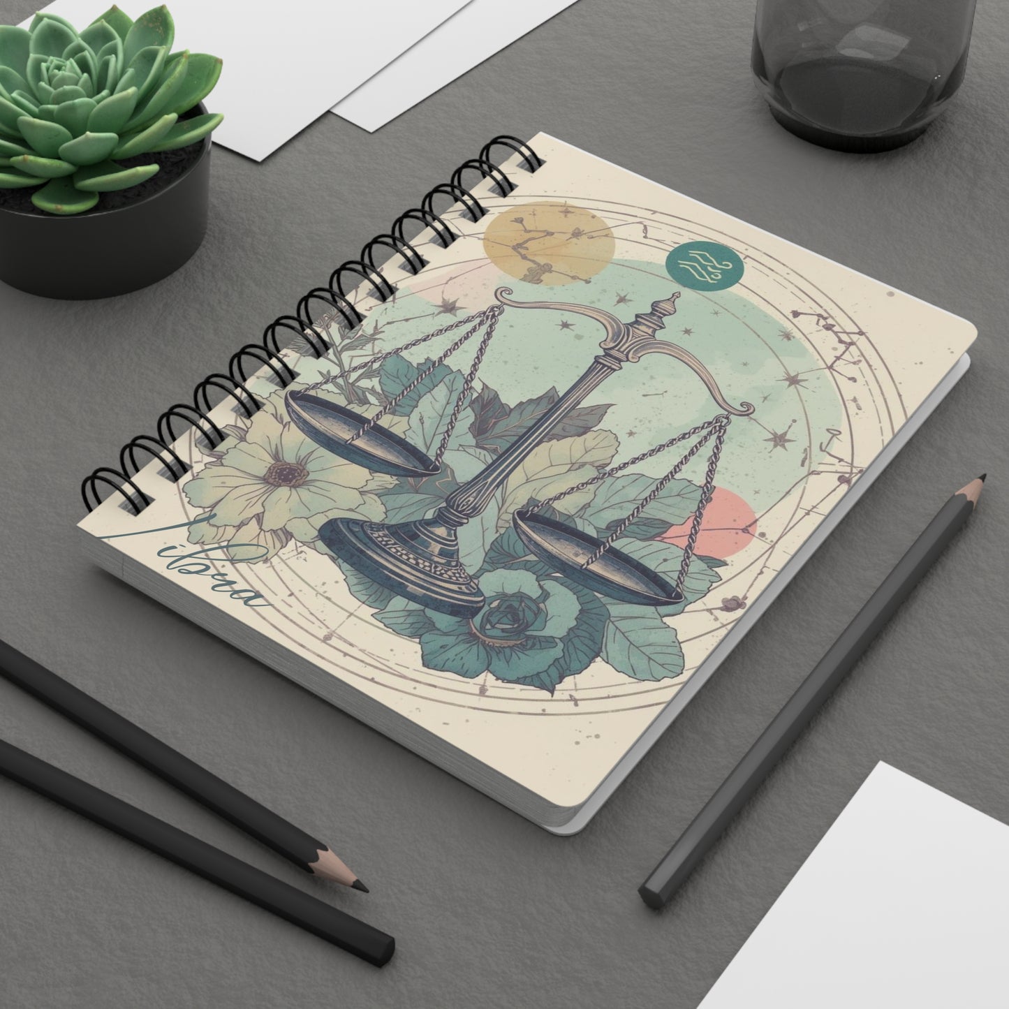 Libra Spiral Bound Journal – Zodiac-Themed Notebook for Astrology Lovers