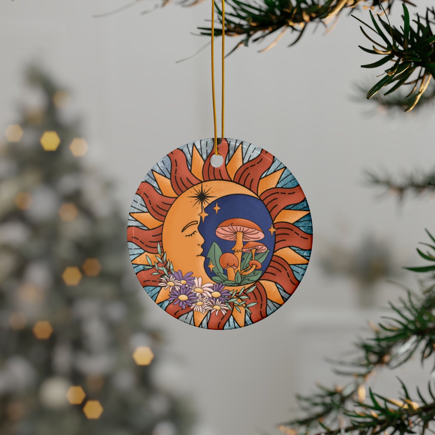 Ceramic Ornaments, 2-Side Print, (1pc, 3pcs, 5pcs, 10pcs)