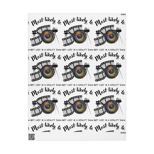 Film-Themed Wrapping Paper for Movie Lovers, Gift Wrap for Birthdays, Holidays, and Celebrations, Unique Present Packaging, Party Supplies