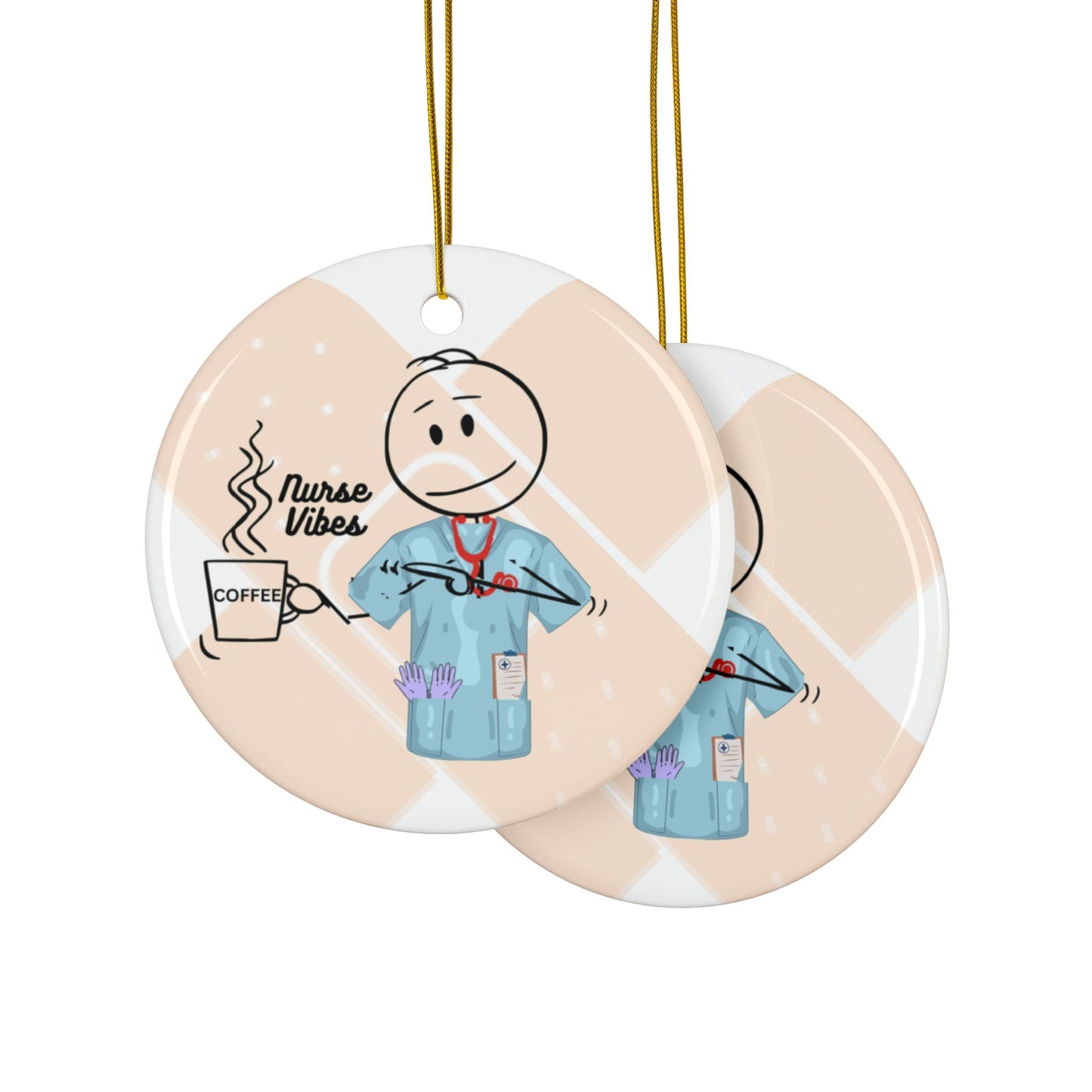 Unique Nurse Ornament, Unique Nurse gift, Healthcare Hero gift, Ceramic Ornaments, 2-Side Print, (1pc, 3pcs, 5pcs, 10pcs)