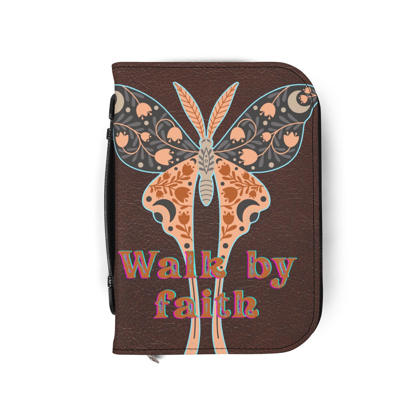 Bible Cover, Walk by Faith Bible Cover | Inspirational Faith Gifts, Christian Journal Cover, Motivational Book Cover, Religious Accessory, Bible Case