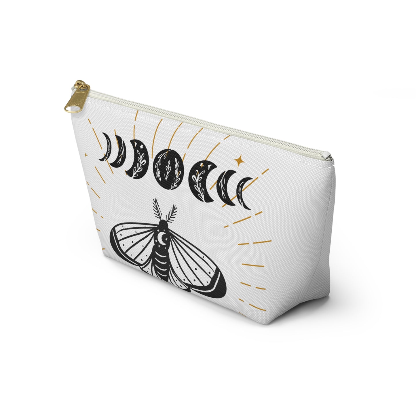 Mystical Moon Phases Pouch, Boho Accessory Bag, Witchy Travel Organizer, Cosmetic Case, Gift for Astrology Lovers
